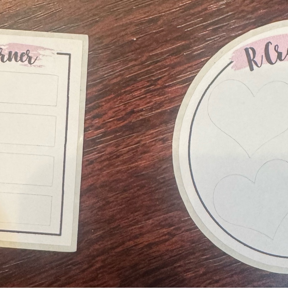 Heart and Line hand stencil set
